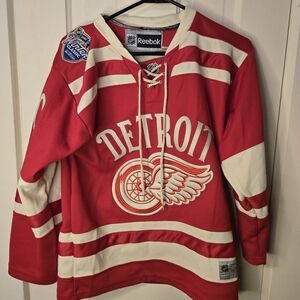 Reebok Red and White Detroit Jersey